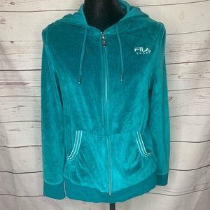 Fila Sport Womens blue Full Zip Fleece Jacket SzL